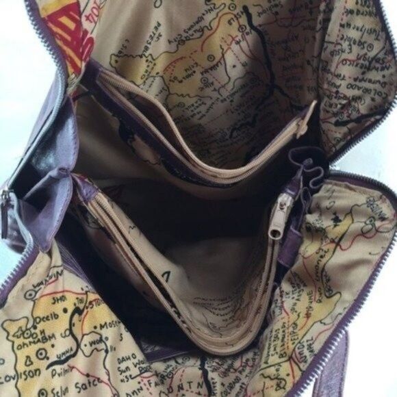 Top Gun purse leather purple shoulder bag BoxV - Picture 6 of 10